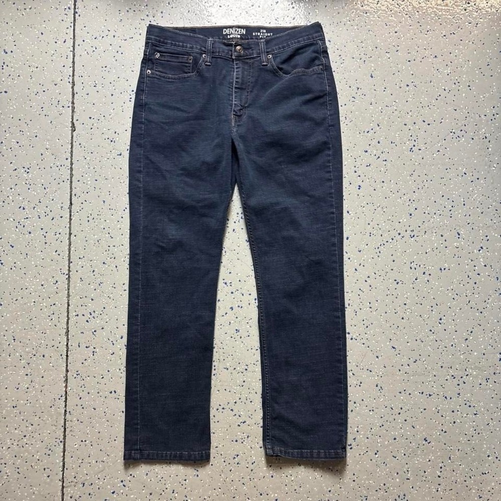 Levi's Denizen 218 Straight Fit Men's Blue Jeans 33x30 Dark Wash Stretch Casual